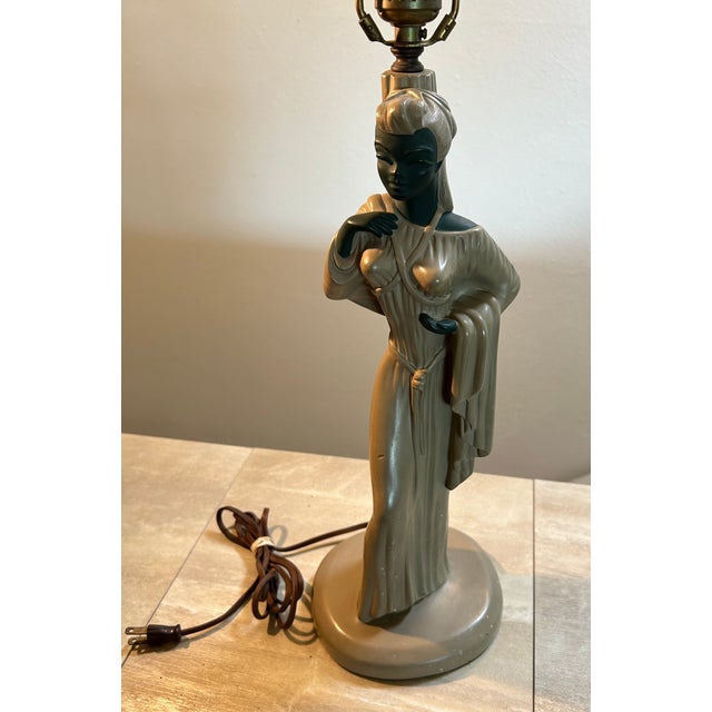 Traditional Vintage Continental Art Company Greek / Roman Style Figural Lamps " High to the Finial. For Sale - Image 3 of 11
