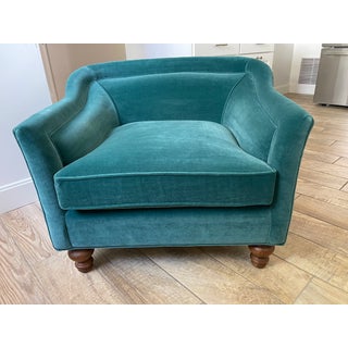 Contemporary Anthropologie Velvet Accent Chair For Sale