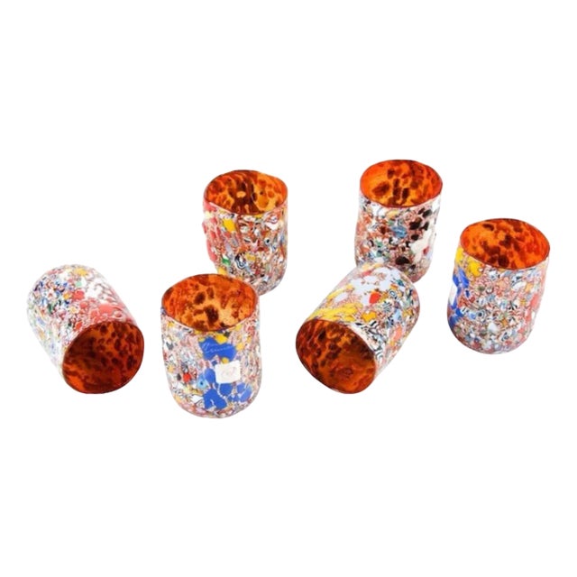 Red Murano Glasses from YourMurano, Set of 6 For Sale