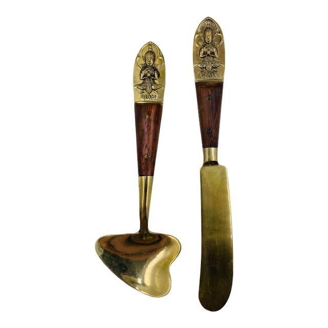 Vintage Mid Century Thai Cheese Tool Set in Original Box For Sale