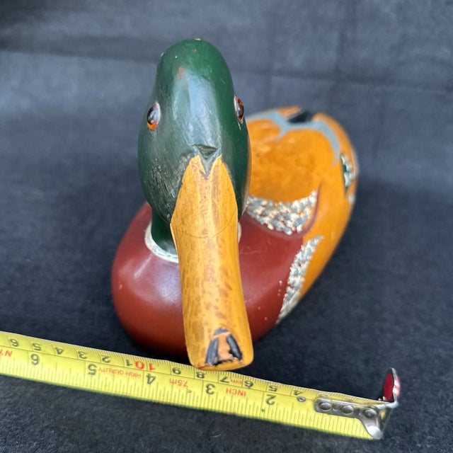 Chocolate Vintage 1960s Wood Duck Decoy For Sale - Image 8 of 9