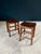 Vintage French Country Style Design Bistro Low Stool set of 2. Made in France, 1920's - 30's period. Ladder base in oak...