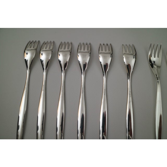 Platinum 1950s Kurt Meyer for W M F Sterling Forks- Set of 12 For Sale - Image 8 of 13