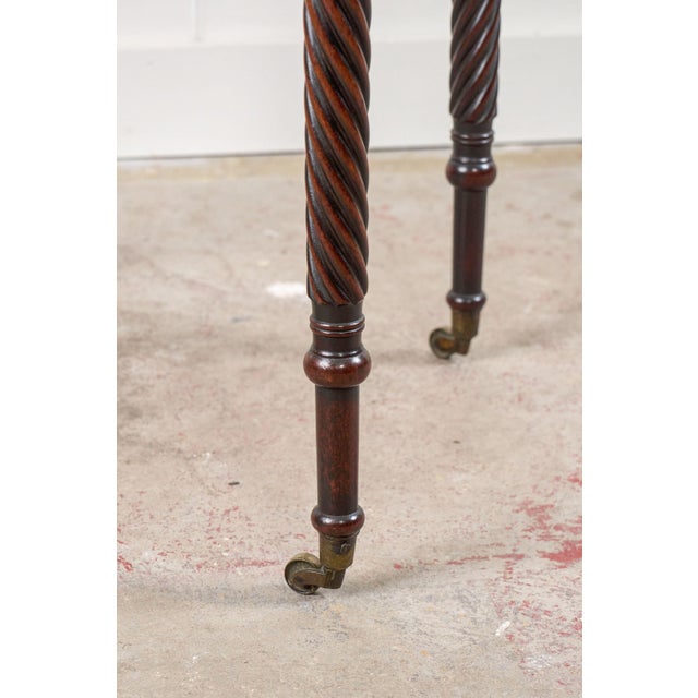 Regency 2-Drawer Pembroke Side Table With Tapered Legs on Caster C. 1820 For Sale - Image 10 of 11