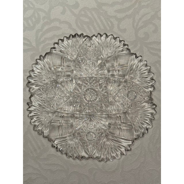 Set of Three American Brilliant Period Cut Crystal Plates For Sale In Los Angeles - Image 6 of 17
