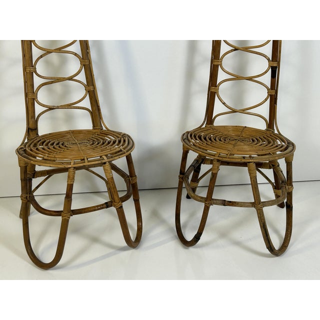 Rattan Fireplace Chairs, 1960s, Set of 2, in Flawless conditions. Designed 1960 to 1969
