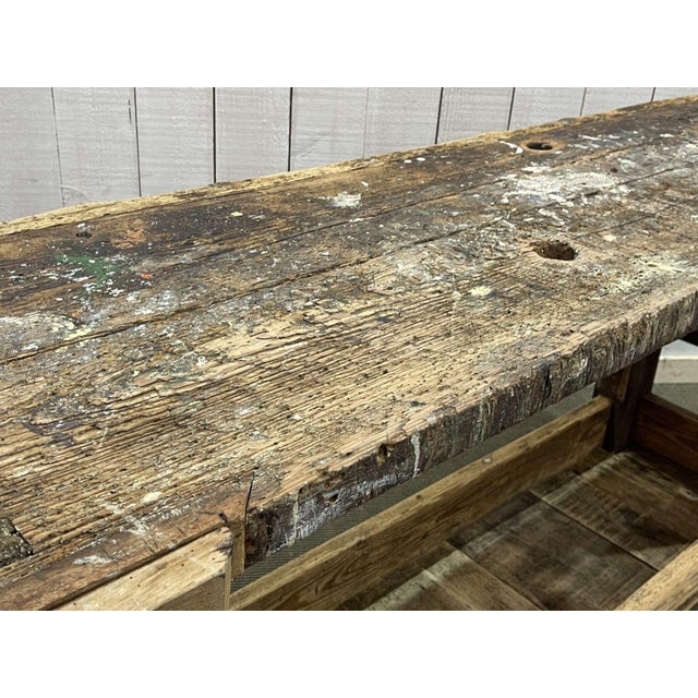 Carpenters Workbench in Oak and Fir, 1930s For Sale - Image 6 of 15