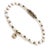 Early 21st Century Clover Pearl Beaded Gold Evil Eye Charm Anklet For Sale - Image 5 of 10