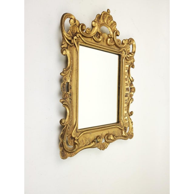 Vintage Mirror in Gilded Carved Frame, 1970s For Sale - Image 6 of 6