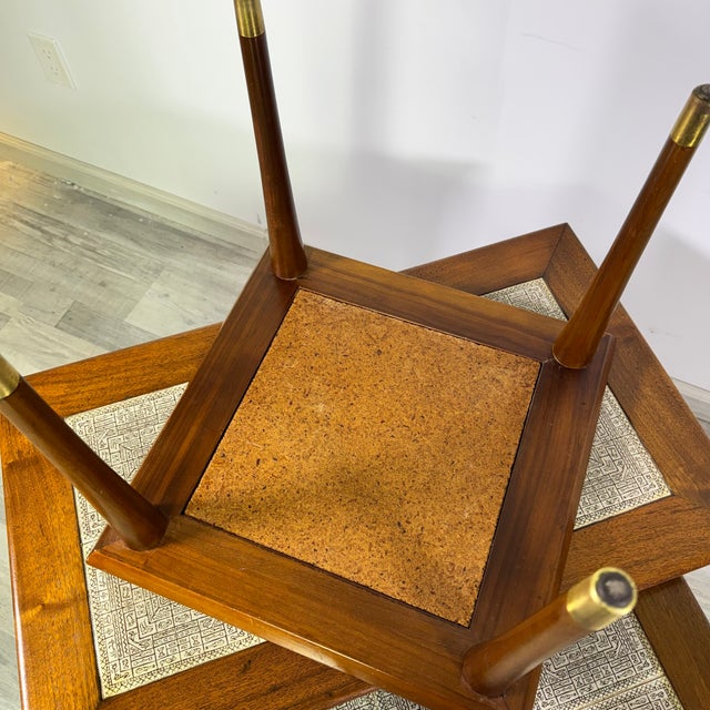 MCM Danish Modern Walnut Tile-Top Nesting Tables For Sale - Image 9 of 11