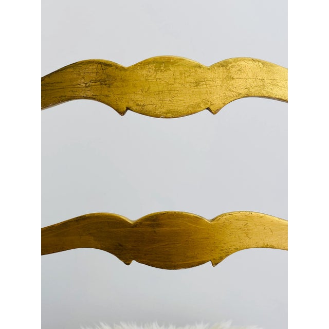 1940s Vintage Italian Gilded Chair with Sheepskin For Sale - Image 9 of 13