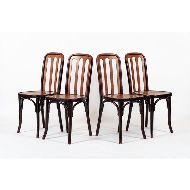 1920s Antique Bentwood Bistro Cafe Chairs by Josef Hoffman for Thonet For Sale - Image 5 of 12