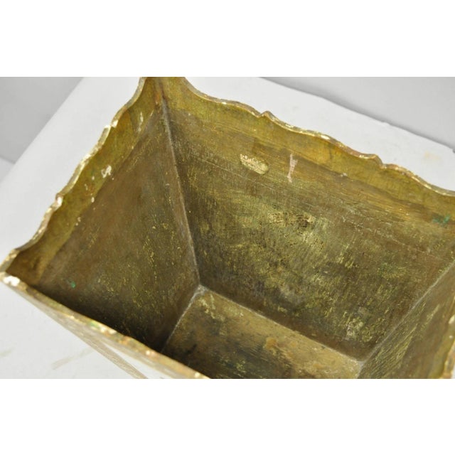 Vintage Italian Florentine Hollywood Regency Gilt Giltwood Wastebasket Trash Can For Sale - Image 11 of 17