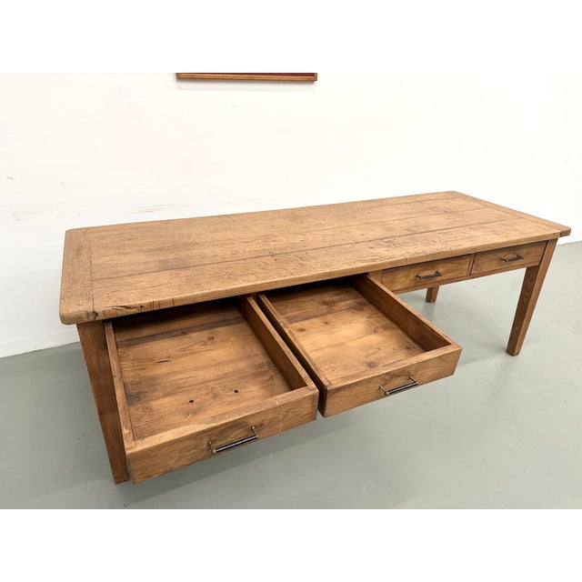 1950s Large Farmhouse Table with Oak Top and Spindle Legs, 1950s For Sale - Image 5 of 18