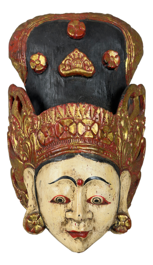 Large Vintage Sita Goddess Mask in Wood