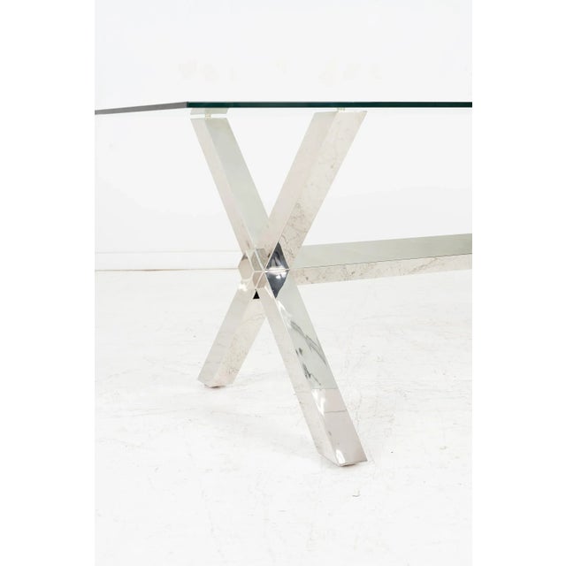 Metal Post Modern Campaign Style Table or Desk. For Sale - Image 7 of 9