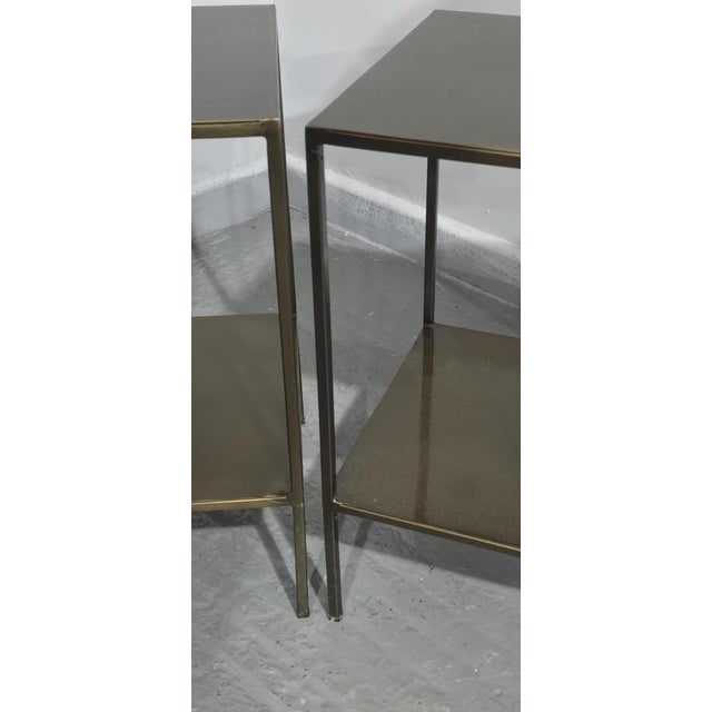 Metal French Bronzed Side Tables, 1930, Set of 2 For Sale - Image 7 of 10