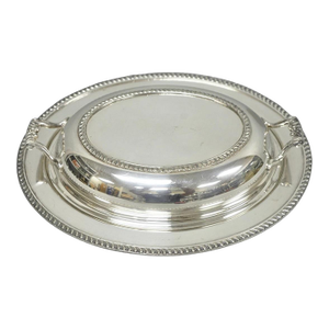 Vintage Modern Silver MFG Co Silver Plated Twin Handle Vegetable Serving Dish