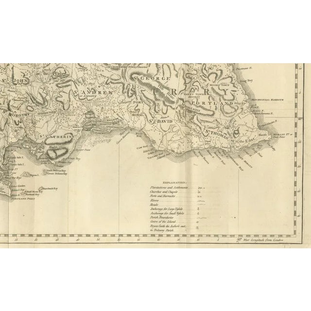 Map of Jamaica by Bryan Edwards Parishes, 1794 For Sale - Image 4 of 10