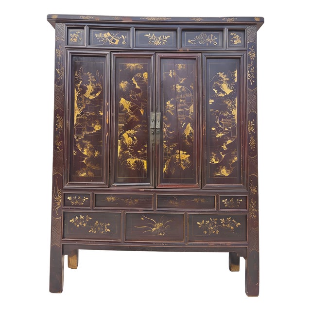 Antique Chinese Chinoiserie-Style Cabinet For Sale