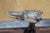 Antique Silverplate Greyhound Dog Head Black Umbrella Oak Walking Stick Cane 38" For Sale - Image 9 of 18