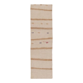 Rug & Kilim’s Contemporary Runner With Minimalist Beige-Brown Striped Field For Sale