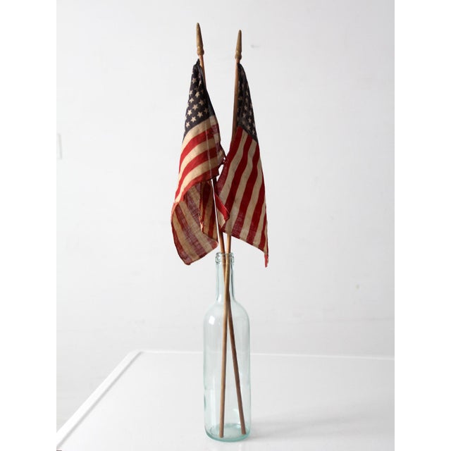 Red Vintage 48 Star American Parade Flags Pair For Sale - Image 8 of 14