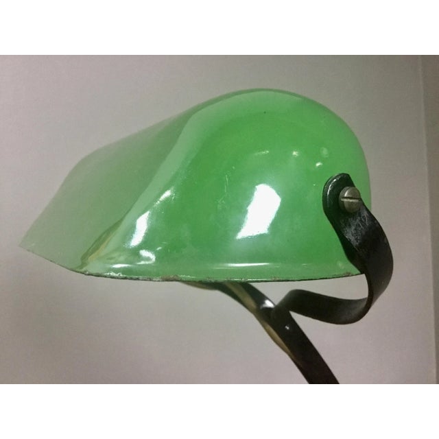 Art Deco French Cast Iron and Green Enamel Table Lamp from Niam, 1920s For Sale - Image 10 of 12