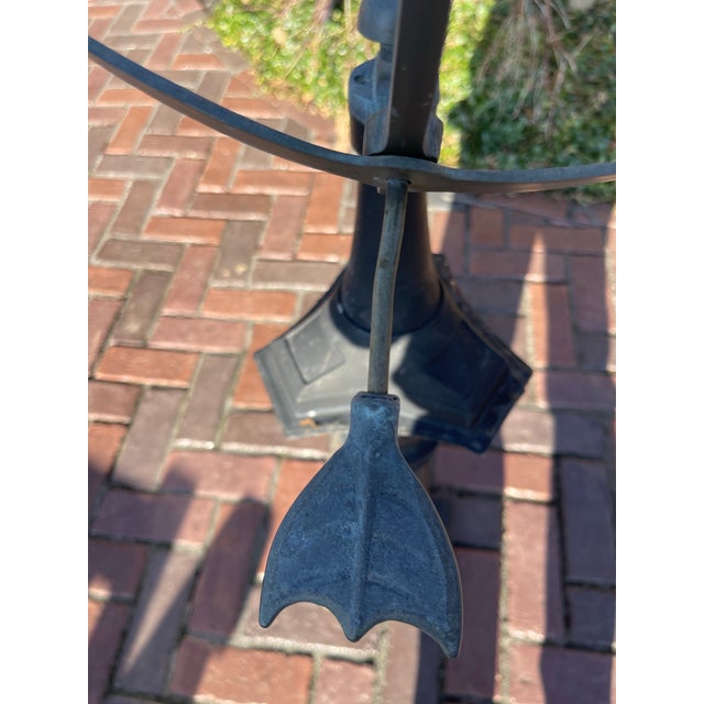 Black Vintage English Garden Armillary With (Rare) Original Iron Base For Sale - Image 8 of 12