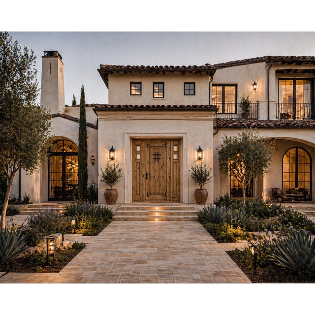 Spanish Handcrafted Solid Wood Rustic Door – Custom Spanish Colonial Double Sidelight Design Made to Order For Sale - Image 3 of 18