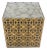 Decorative Brass Pattern Shaped Cube Base Side Table w/ Smoke Mirrored Top MINT For Sale