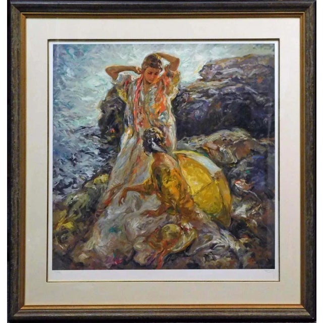 "Cala en Mallorca" -framed by Royo Edition Number: 70/225 Limited edition Serigraph on Paper Framed Size: 48" x 48" Image...