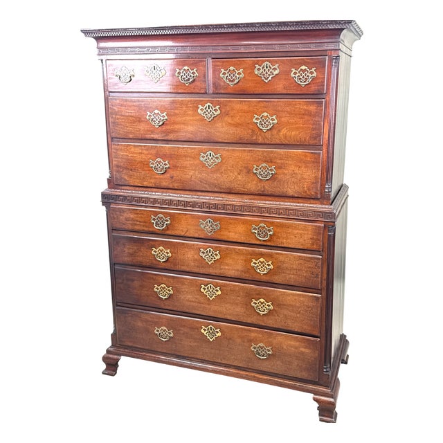 Antique Chippendale Mahogany Tallboy, 1765 For Sale