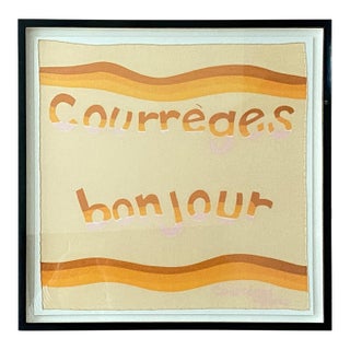 Andrianna Shamaris Framed Courrèges Bonjour Scarf from Paris France For Sale