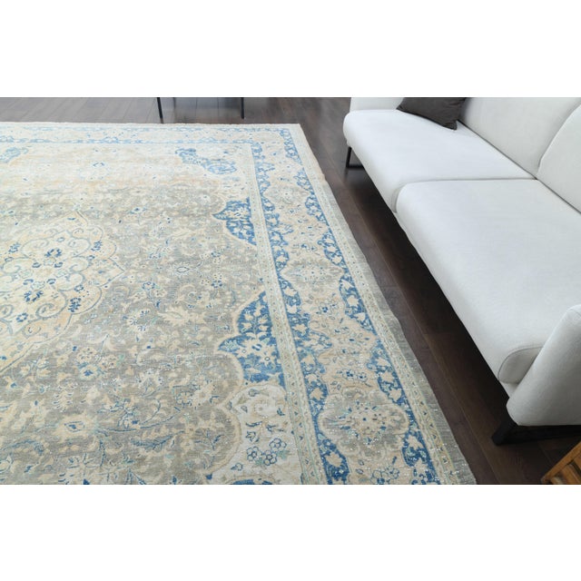 1970s 1970s Vintage Persian Handmade Wool Cotton Area Rug For Sale - Image 5 of 11