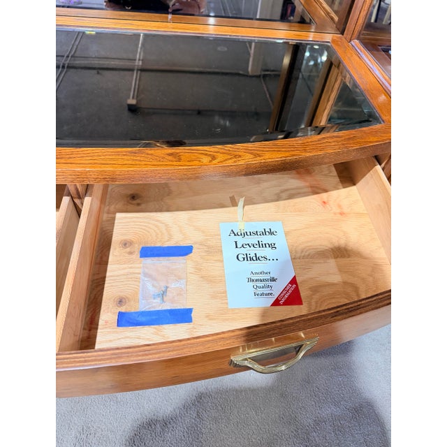 Brown Thomasville Oak Vintage Wall Unit Cabinet For Sale - Image 8 of 10