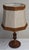 Antique Art Deco German Table Lamp with Turned Base in Maple and Walnut Wood and Beige Fabric Shade, 1920s For Sale - Image 4 of 7