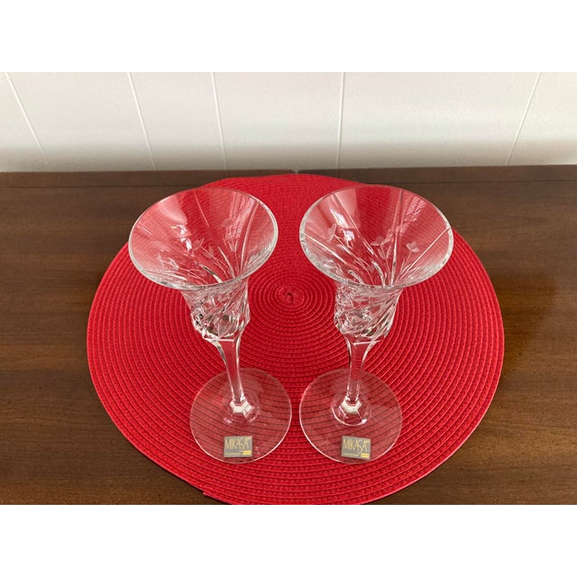 Pair of vintage Mikasa “English Garden” Crystal candleholders. Stand 7 7/8”. Lead Crystal. Original package. In perfect...