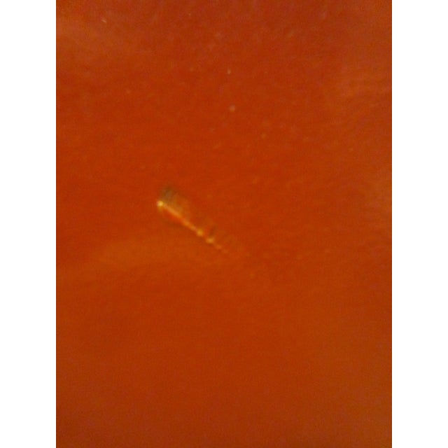 Red Rococo Style Tuscan Scallop Crest Red Console Giltwood Table For Sale - Image 8 of 10