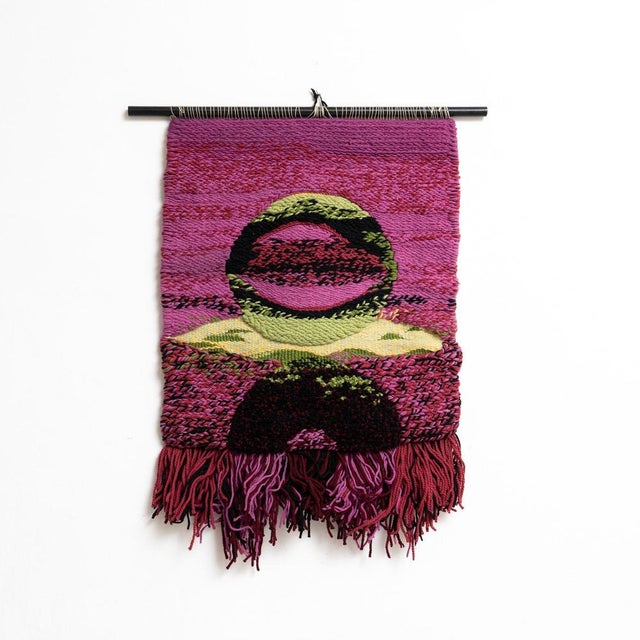 Mid Century Modern Colorful Tapestry, circa 1970 By unknown Artist In original condition, with minor wear consistent of...