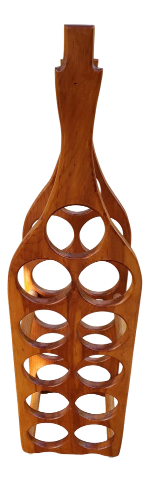 Vintage Wood Shoemaker-Style Wine Bottle-Form Wine Rack