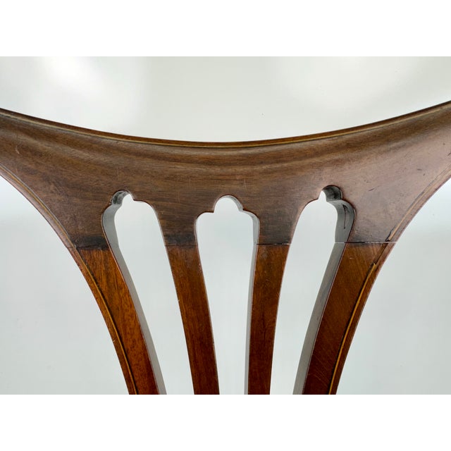 Antique Federal Style Mahogany Chair With Cane Seat and Shield Back Detail For Sale - Image 4 of 12