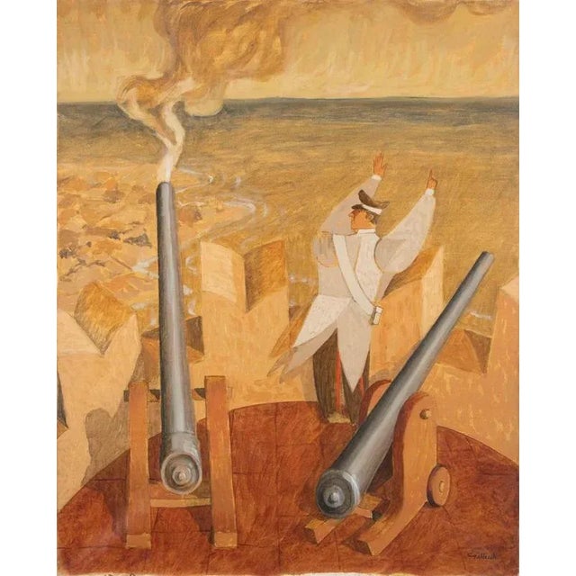 Alberto Gallerati, Landscape Shooting, Oil Painting, 1970s For Sale - Image 6 of 6