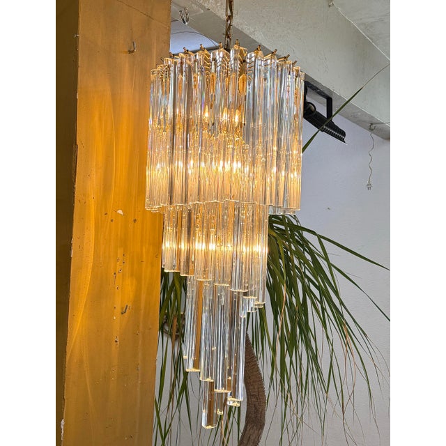 Glass Vintage Murano Glass Chandelier For Sale - Image 7 of 9