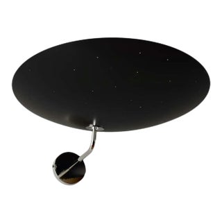 Pierre Disderot Model #2059 Large Perforated Wall Lamp in Black and Chrome For Sale