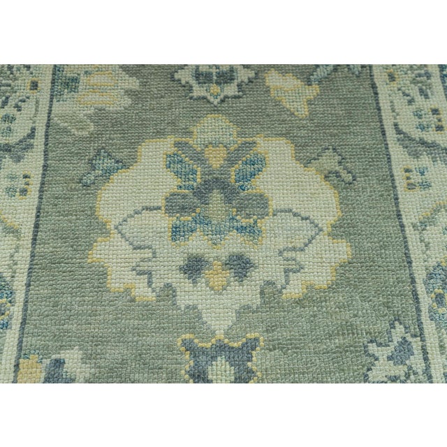 Turkish Turkish Oushak Rug 2'7" x 9'10" #19176 For Sale - Image 3 of 8