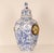 Antique Delft Vase Clock, Blue White Chinoiserie Vase Kangxi Style, Foo Dog Finial For Sale - Image 11 of 14
