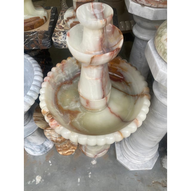 Handcrafted Multicolor Onyx Water Fountain – 45 Inches Tall For Sale - Image 6 of 6