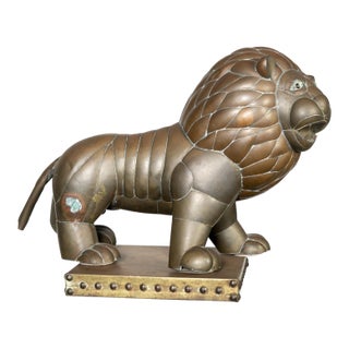 Mid 20th Century Mexican Modernist Lion Sculpture For Sale