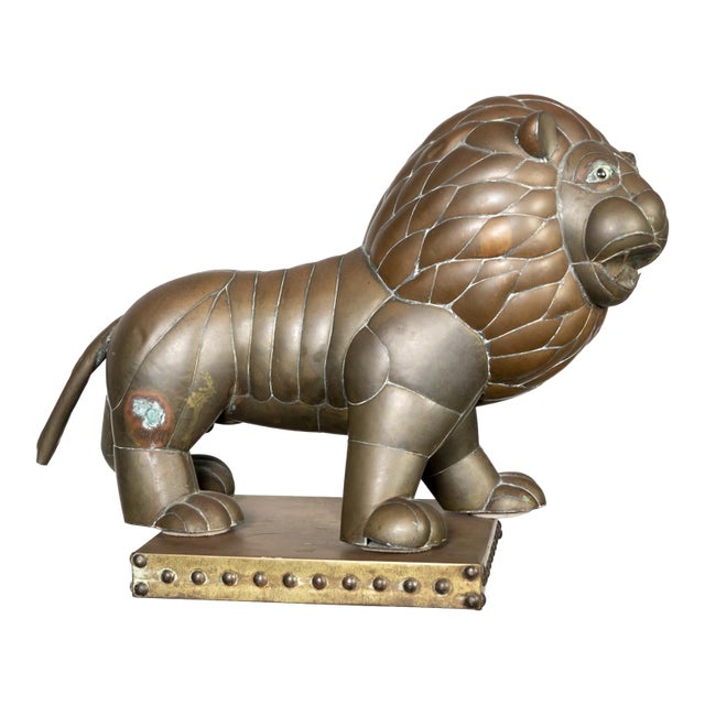 Mid 20th Century Mexican Modernist Lion Sculpture For Sale